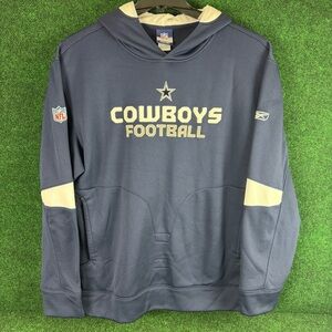 Dallas Cowboys Sweatshirt Adult XL Blue Pullover Hoodie Embroidered Reebok NFL